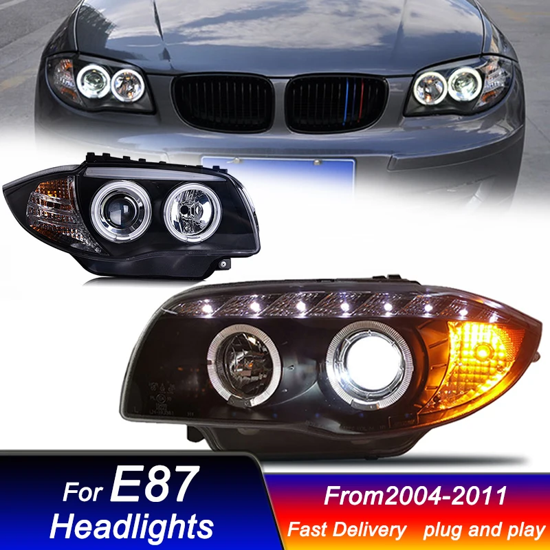 Car styling Headlights for BMW 1 series E87 2004-2011 new style LED DRL Dynamic Signal Head Lamp Bi Xenon Beam Headlamp Accembly