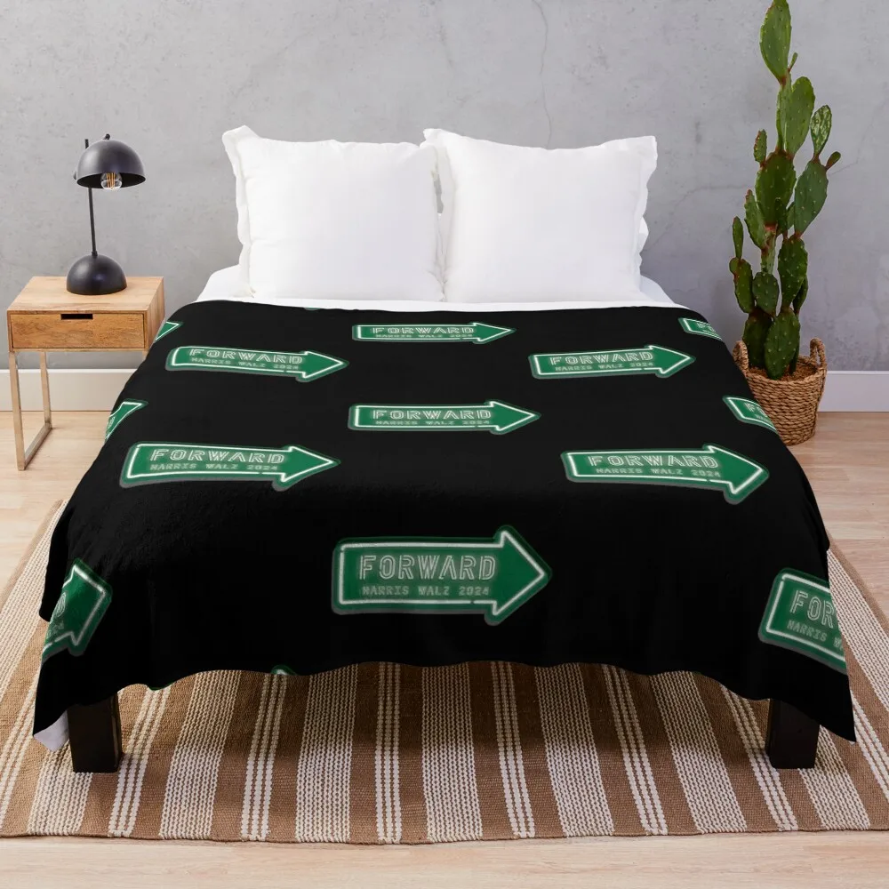 Harris Walz 2024 Forward Neon Sign Throw Blanket Decorative Throw Travel anime for sofa Blankets