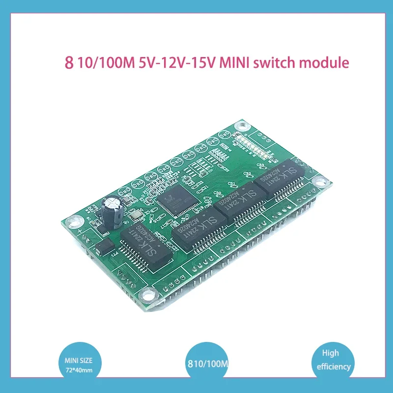 Unmanaged 8port 10/100M industrial Ethernet switch module  PCBA board OEM Auto-sensing Ports PCBA board OEM Motherboard