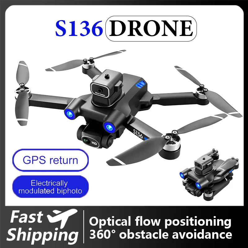 S136 evitamento ostacoli professionale 4K HD doppia fotocamera Rc Drone Brushless 5G fotografia aerea GPS ritorno elicottero Dron