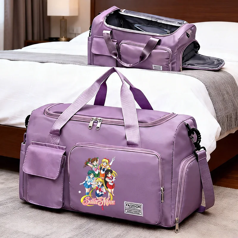 

Sailors Moon Travel Organizer Storage Bag Tsukino Usagi Women Carry on Luggage Bags Cartoon Duffle Pack for Clothe Birthday Gift