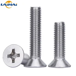 10PCS UNC US 6#32 304 A2 Stainless Steel Lengthen Cross Countersunk Head Screw  Flat Head Machine Tooth Phillips Small Bolt