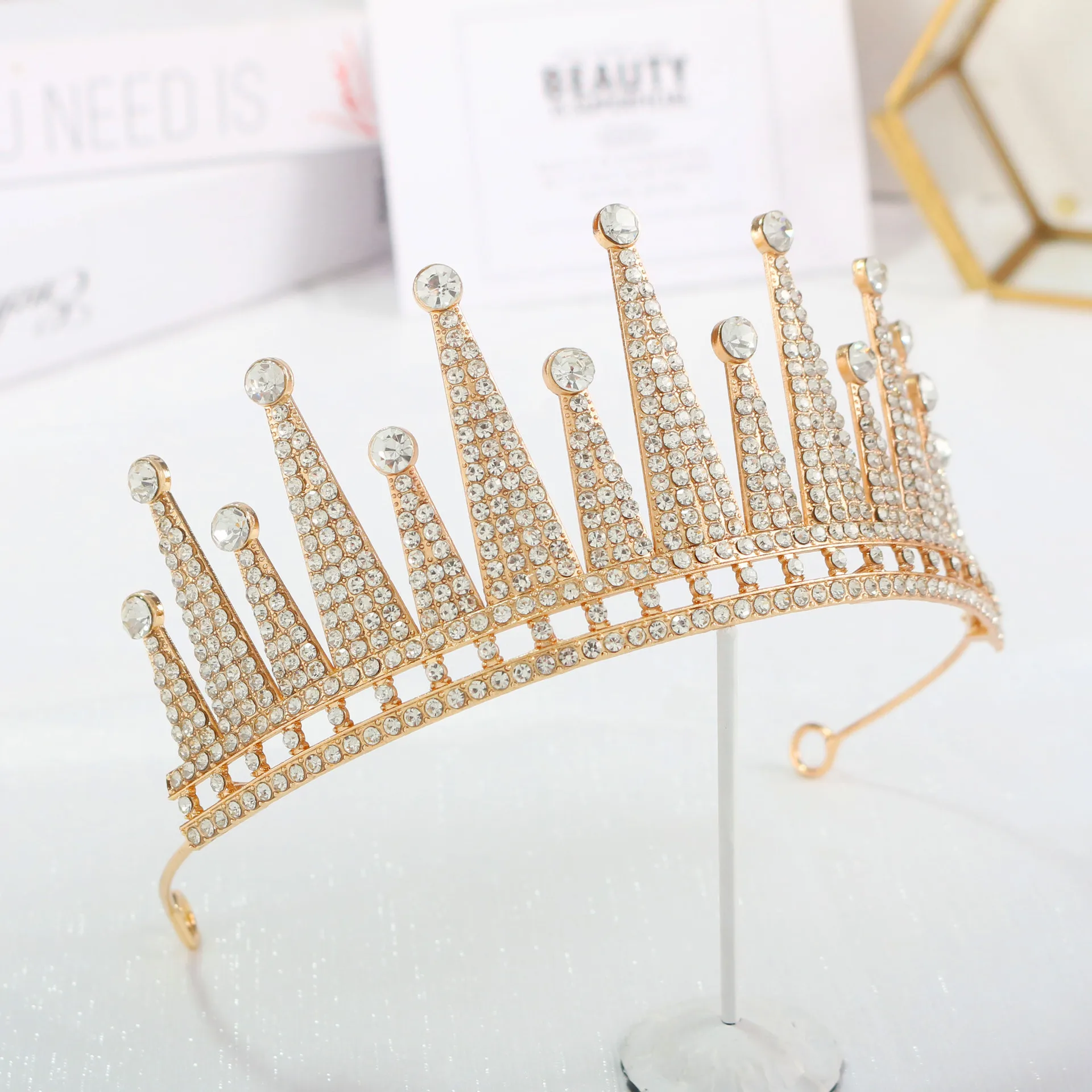 حفل زفاف عيد ميلاد سبيكة كامل الماس تيارا خوذة تاج الزفاف للولائم الزفاف تصفيف ثوب الزفاف الملحقات