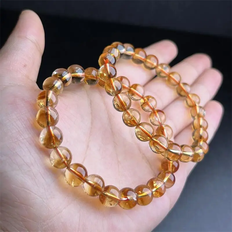 

8.1MM Natural Citrine Bracelet Healing Fengshui Stone For Women Men Jewelry Fashion Christmas Gift 1PCS