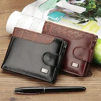 New Men Wallets Patchwork Leather Short Male Purse With Coin Pocket Card Holder Brand Trifold Wallet Men Clutch Money Bag