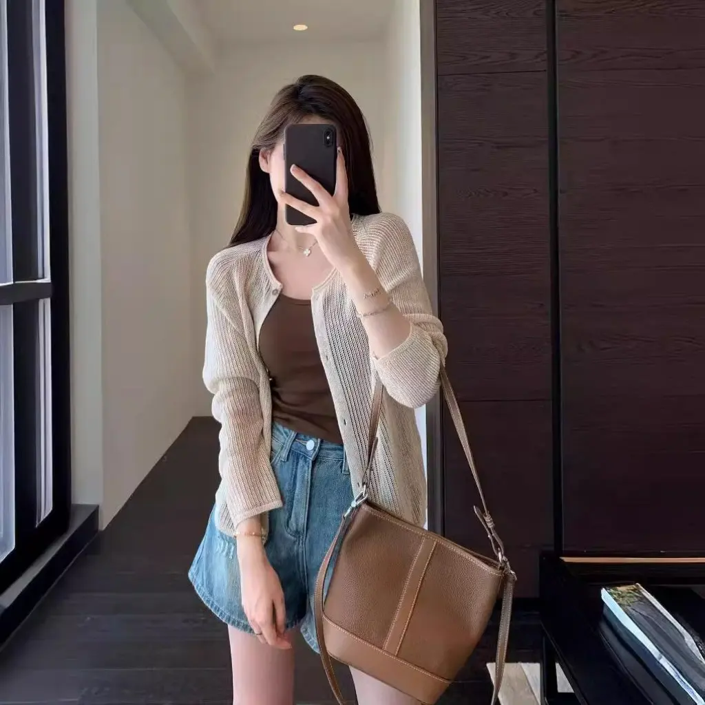 

Amruu Tencel льняной солнцезащитный кардиган женский свободный вырез куртка тонкий стиль на весну и лето новая рубашка с кондиционером