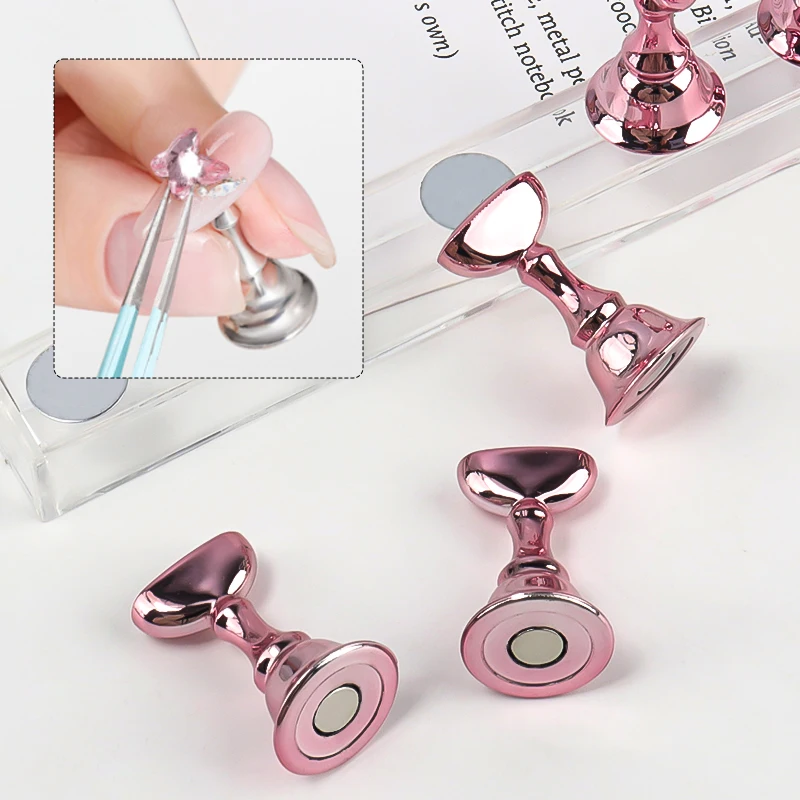 5 soportes para uñas postizas, base de cristal magnética, exhibidor para salón de uñas, herramientas de práctica DIY 5