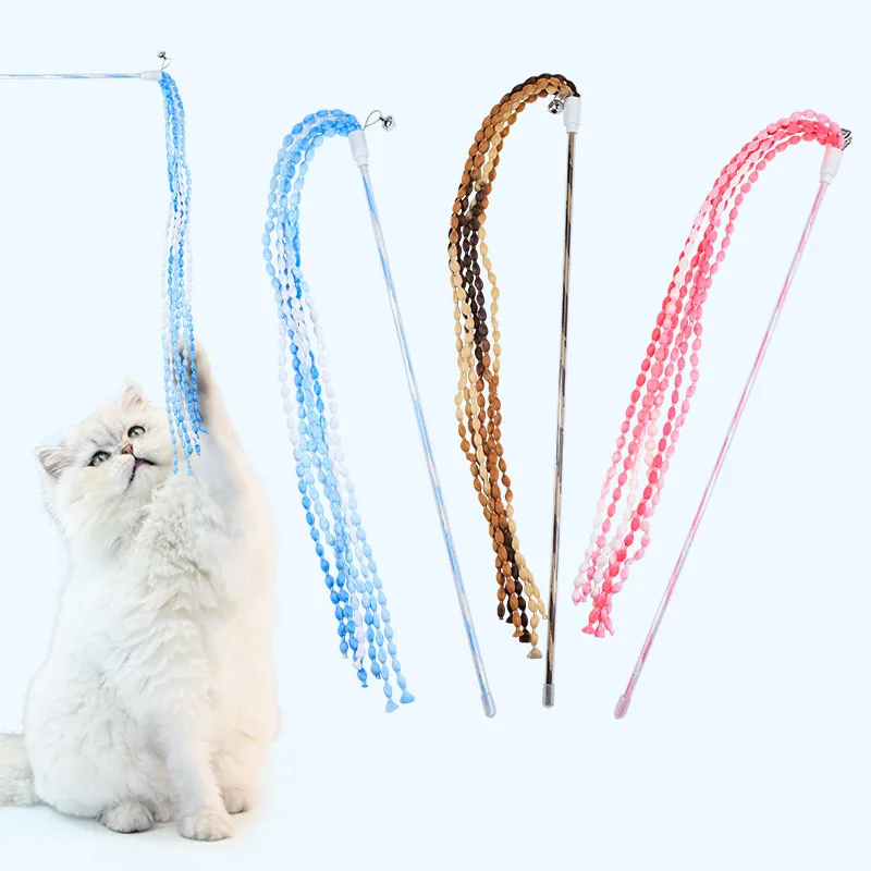 

Pet Teasing Stick Lantern Yarn Rope in Multiple Colors Optional Cat Toys