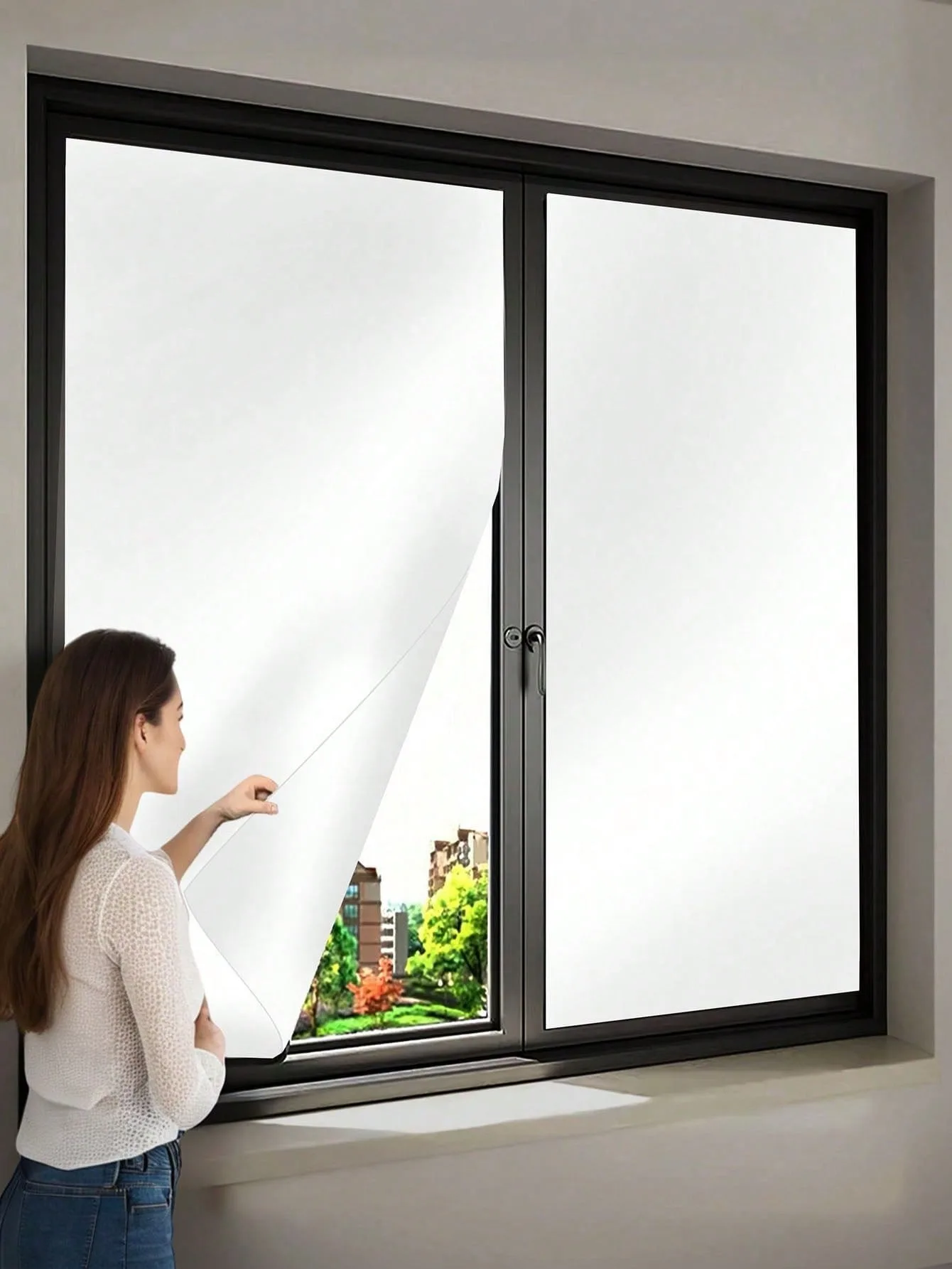 Pure White 100% Privacy Car Sunroof Film Self-Adhesive Sunroof Window Tint UV Block Heat Control Shatterproof