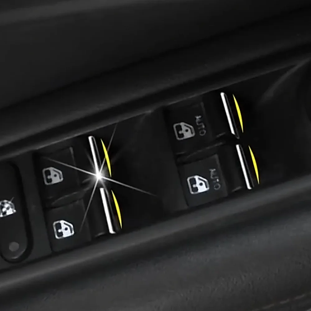 

For Jeep Renegade 2014 - 2021 7Pcs ABS Chrome Car Window Lift Swich Button Cover Sequins Trim Inner Accessories