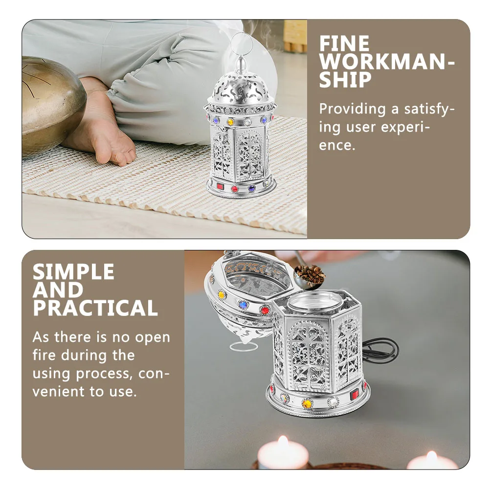 

Us Plug Electric Incense Burner Arabic Censer No Open Fire Home Decor Craft Ornament Gift Aroma Incense Burner