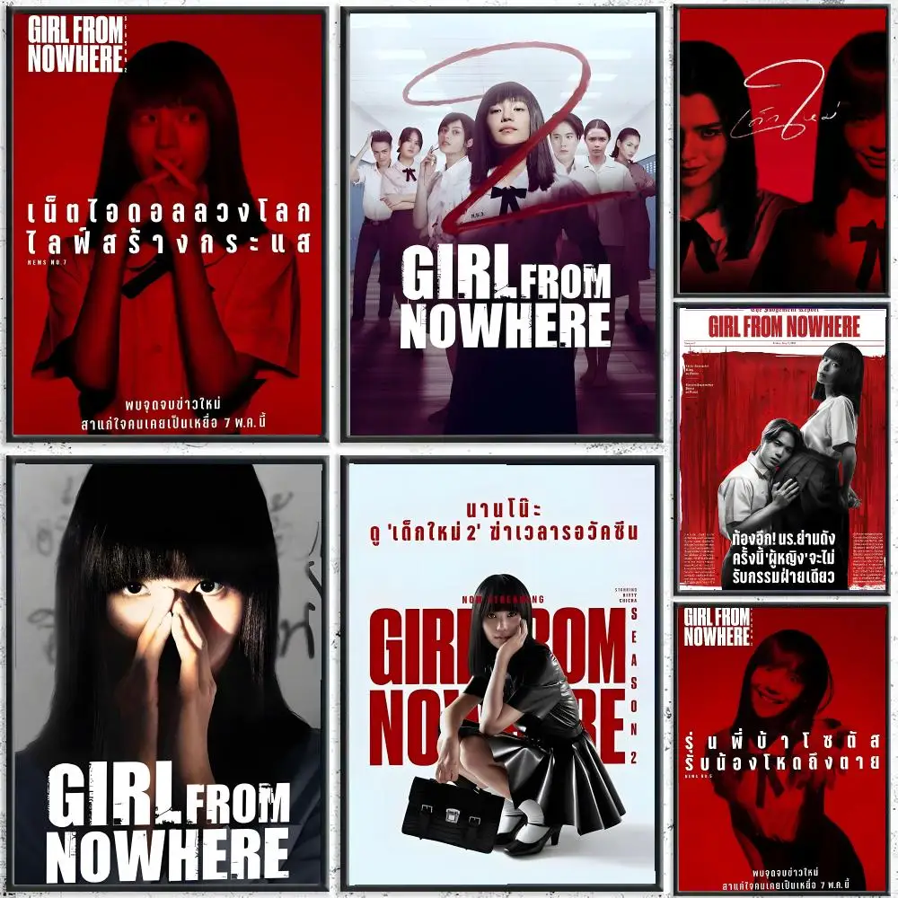 TV Series Girl From Nowhere Nanno Poster Self-adhesive Living Room Bedroom Party Bar Decor Moisture-proof Fade-resistant