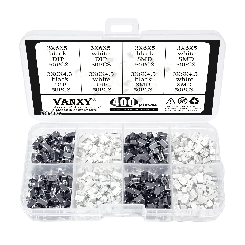 100PCS 3*6*5mm 3*6*4.3mm 2pin SMD Tact Switch Push Button White Button Touch  Switch 3x6x5H 3*6*5 3*6*4.3 2P black white DIP