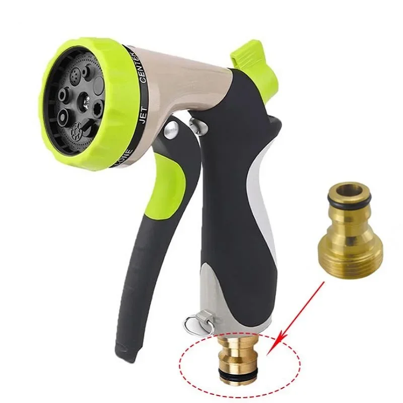 8 Pattern Spray Lawn Watering Nozzle Car Wash Gun Garden Hose Spray Nozzle Hand-held Tools Sprinkle Water Nozzle Multi-function