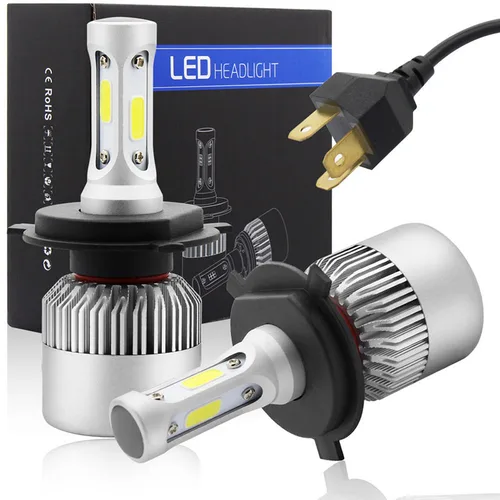 2 uds bombillas de faros LED S2 H1 H7 H4 H8 H9 9005 9006 Auto 72W 8000LM 6500K lámpara sin Error Luz De Carretera baja 9-36V para luces