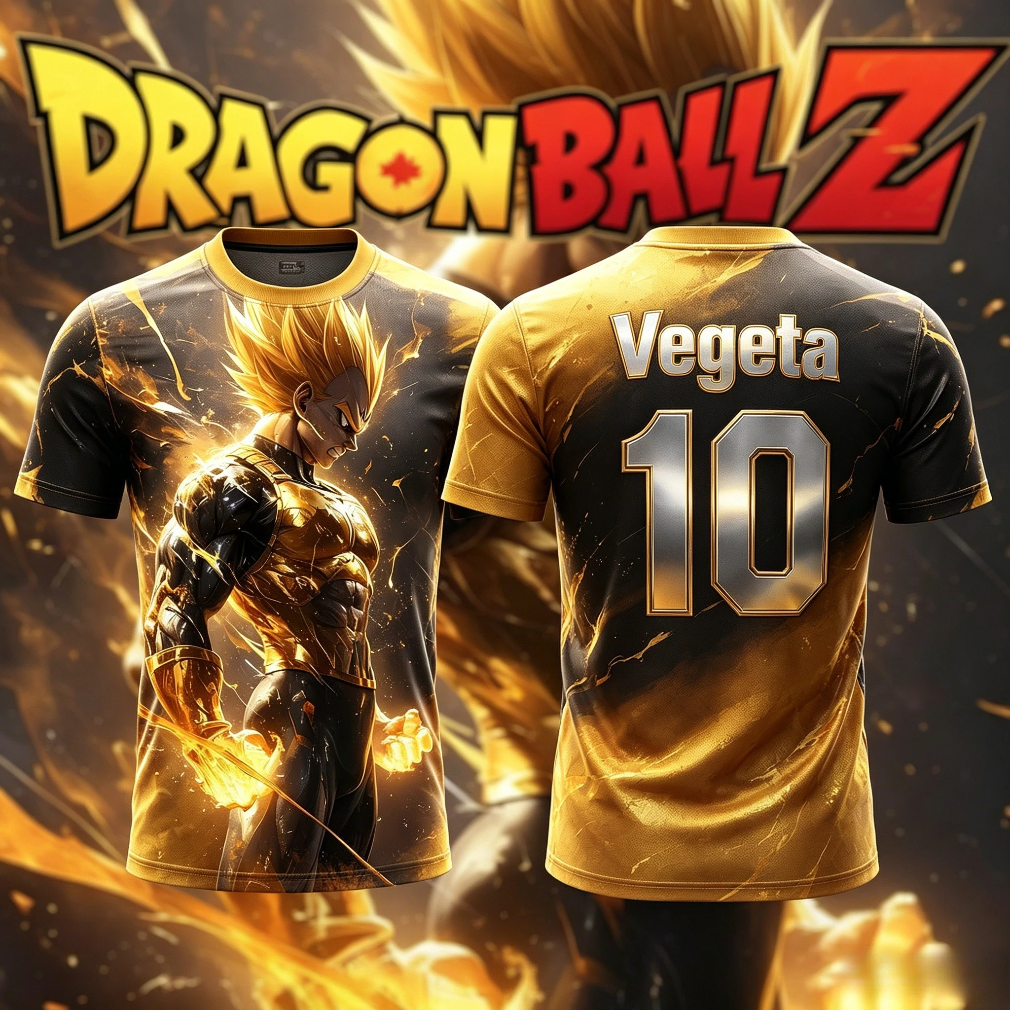 2026 New Adult Men's Dragon Ball NO.10/7 Vegeta 3D Printed Football Jersey T-Shirt Kids Anime T-Shirt Special Kids Jersey Y2k