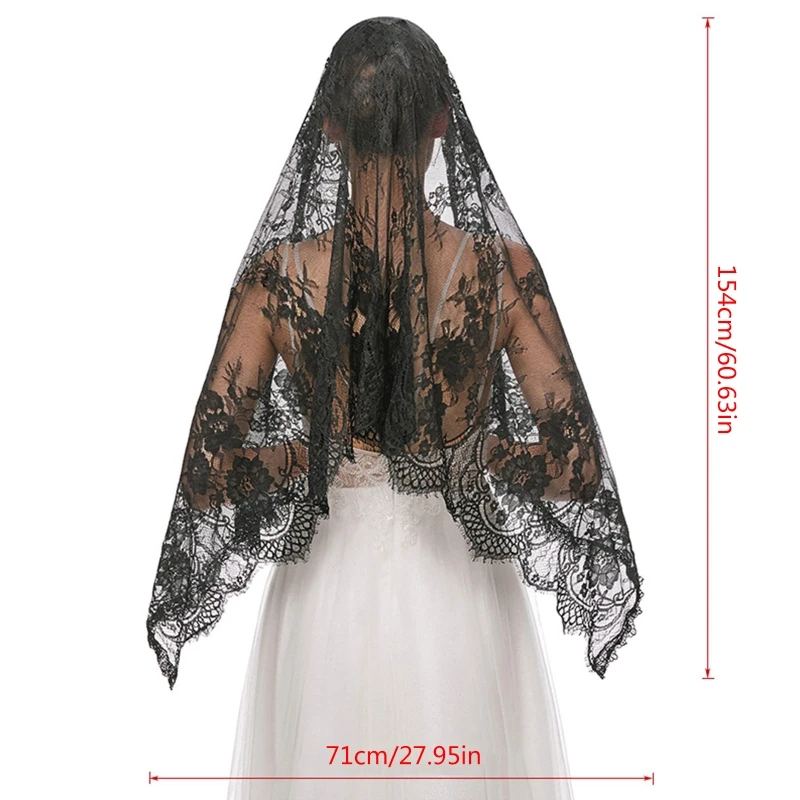 Lace Mantilla ผ้าคลุมหน้าคาทอลิกลายดอกไม้หรูหรานุ่มสบายสำหรับคลุมศีรษะสำหรับผู้หญิง Latin Mass สำหรับ