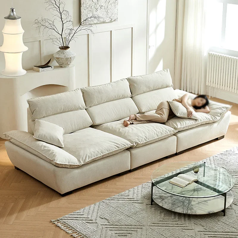 Living room sofa straight row function removable and washable fabric sofa sailing sofa