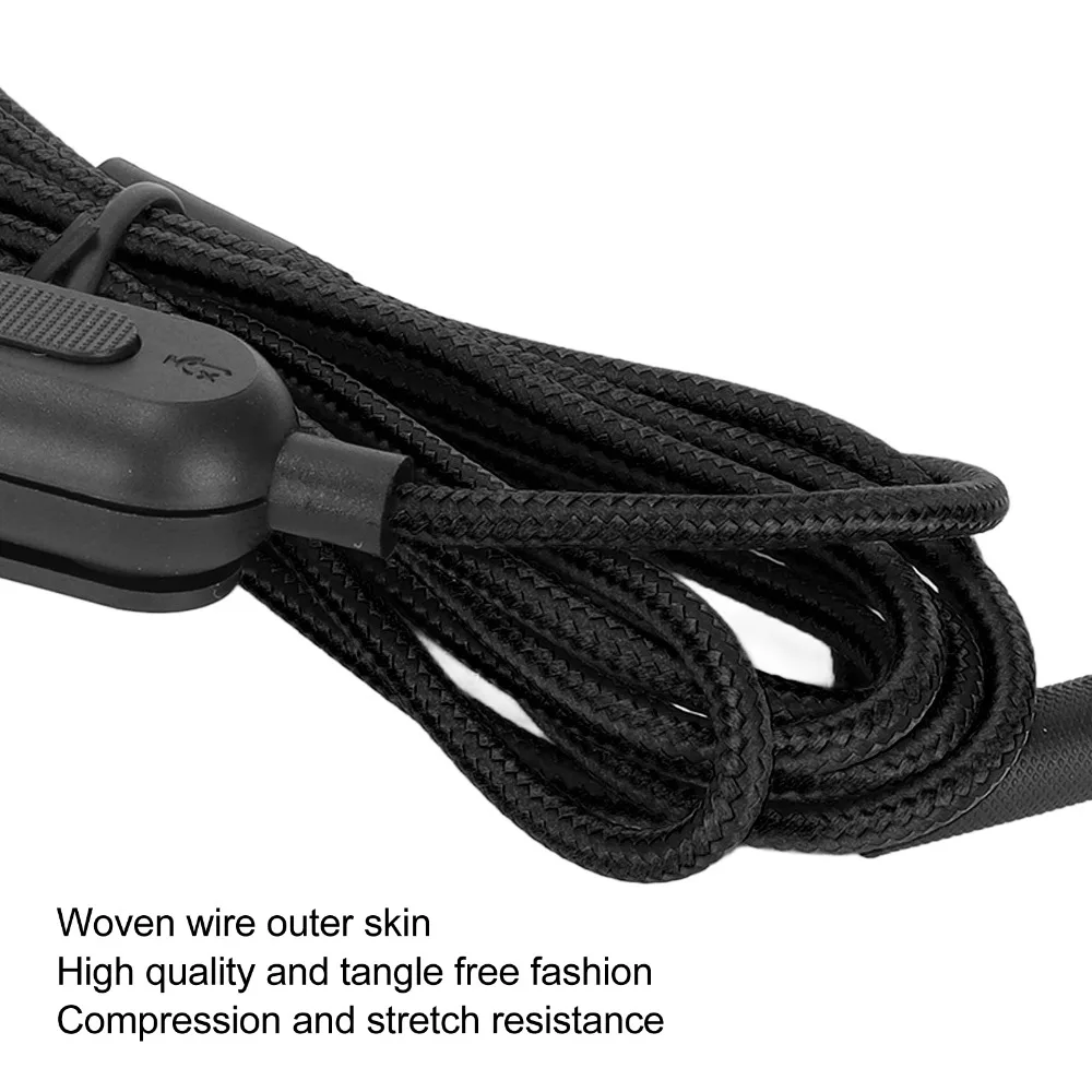 3.5mm to 3.5mm Gaming Headset Cable with Volume Control and Mute Switch Woven Earphone Cord for Logitech G Pro G Pro X G433 G233
