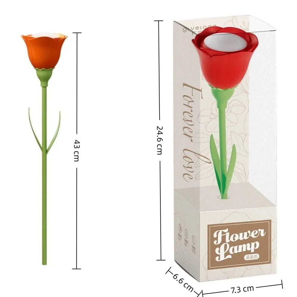 Portable Rechargeable Rose LED Lamp with Brightness Memory Soft Lighting Desk Lamp Bendable Gift Flower LED Table Lamp Bedroom