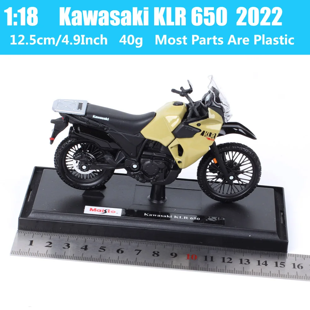 1:18 Scale Maisto 2022 Kawasaki KLR 650 Model Motorcycle Diecasts & Toy Vehicles Bike Racing Off Road Bike Dirt Moto Collectible