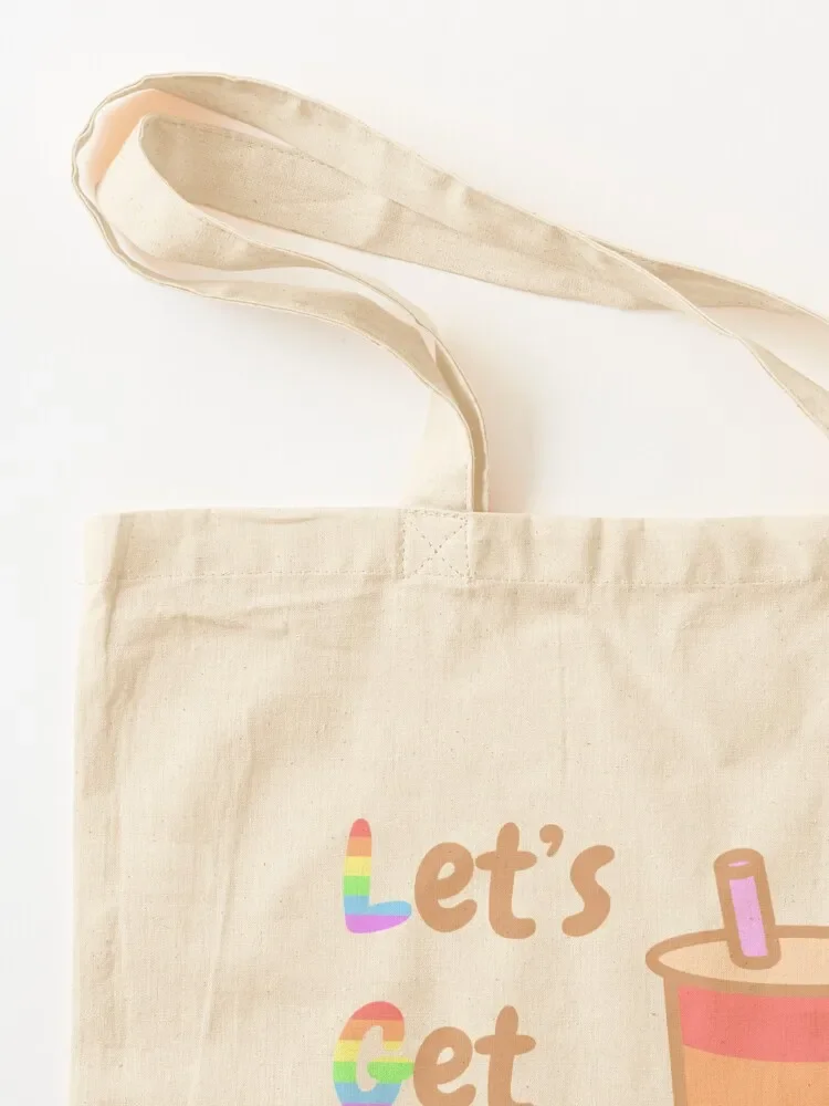 LGBT Let's Get Boba Together Tote Bag tote bag canvas woman shopping bag shopper bags Fabric