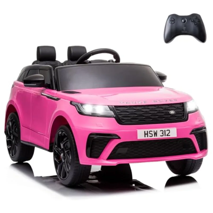 Licensed Land Rover Velar Kids Electric Ride On Car, Toddler 12V Battery Powered 4 Wheeler Driving Vehicle Toy with Remote Control/Safety Belt/Horn & LED Lights for Children Under 8-Pink