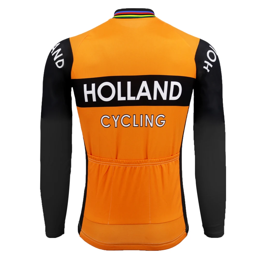 ITALIA  FRANCE HOLLAND Retro Cycling Jersey Long Sleeve Winter Fleece And No Fleece Classic Bike Clothing Maillot Ciclismo