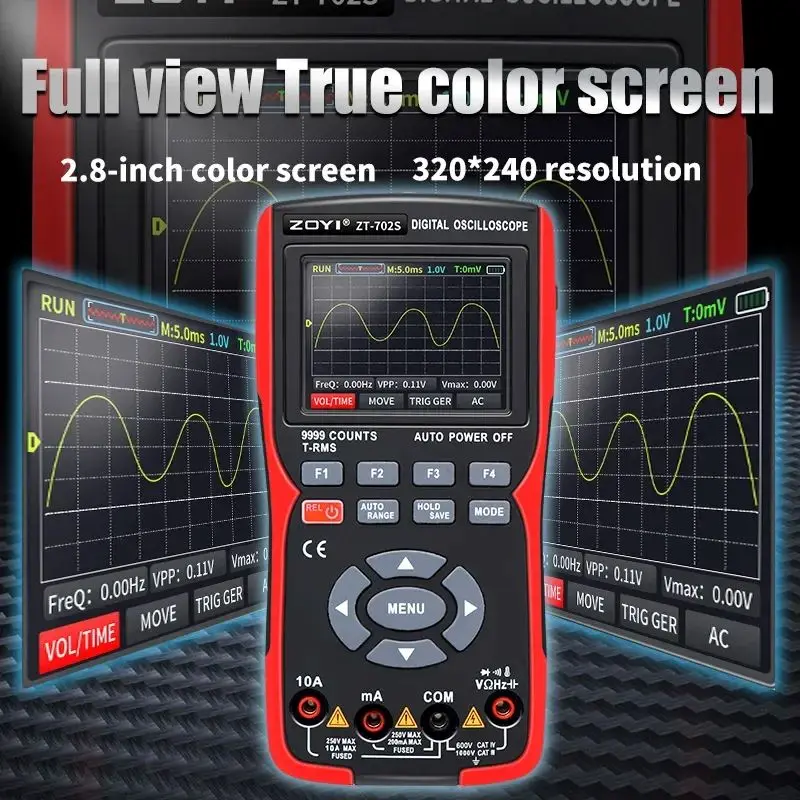 ZT 702s 2in1 Digital Oscilloscope Multimeter 9999 Counts  Multimetro Meter 48M/S Waveform Data Storage and ZT-Y is a Multimeter