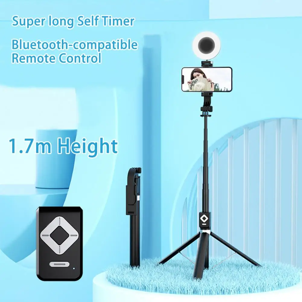 

Multifunctional Selfie Stick Stand Three-color Rechargeable Remote Control Detachable Extra Long Tripod Page Turning