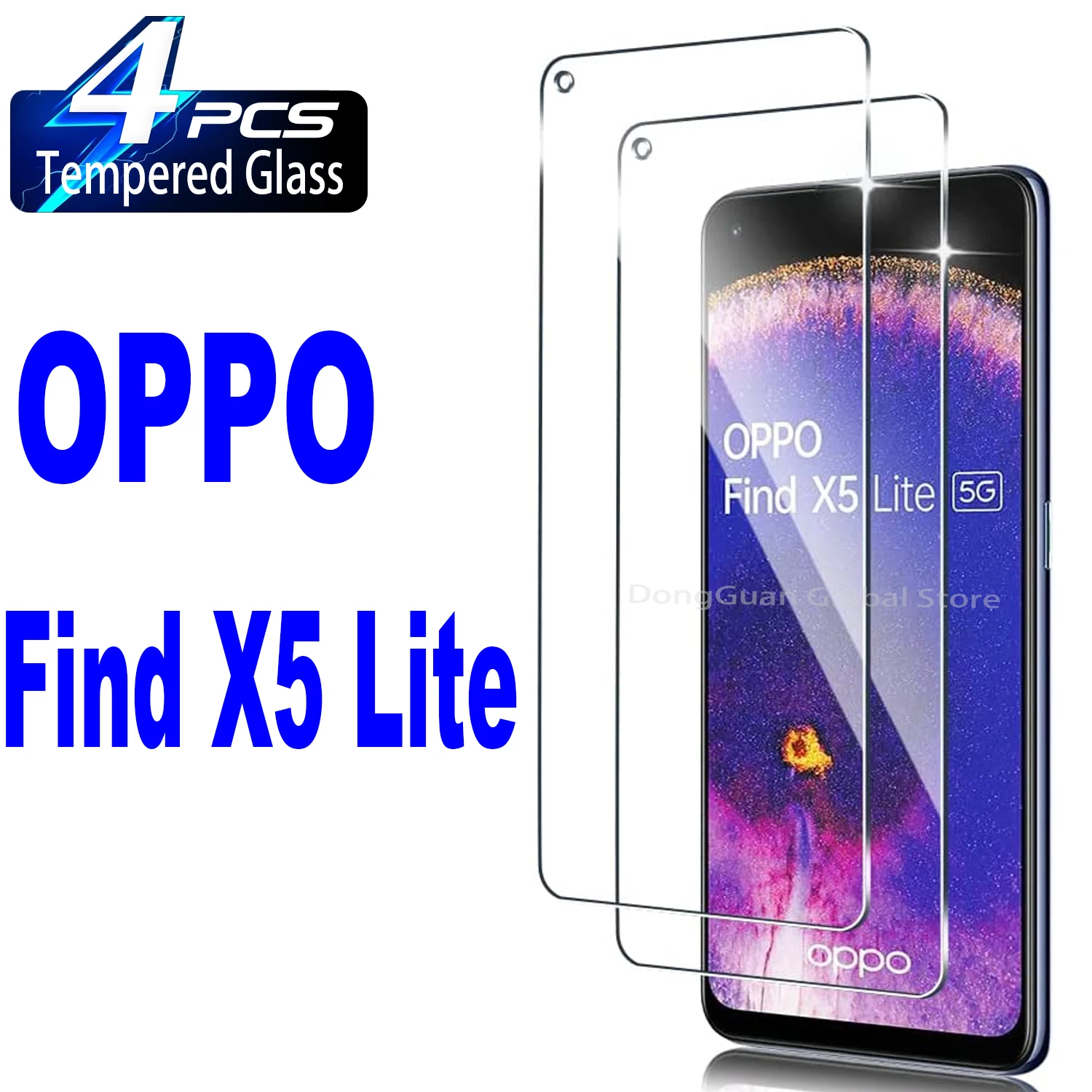 

2Pcs/4Pcs 9H Tempered Glass For OPPO Find X5 Lite 5G Screen Protector Glass Film