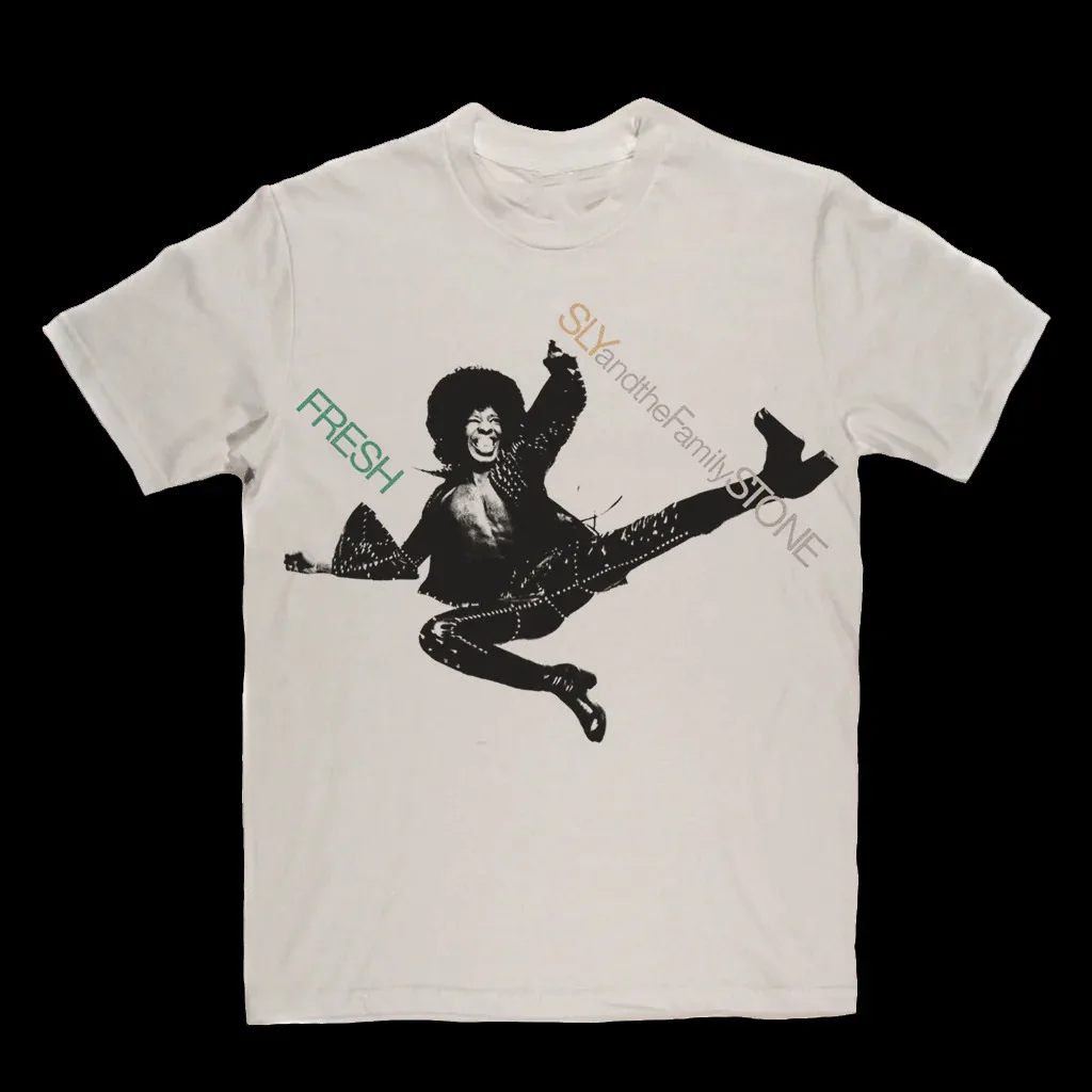 Vtg Sly The Family Stone Band Heavy Cotton White Full Size T Shirt
