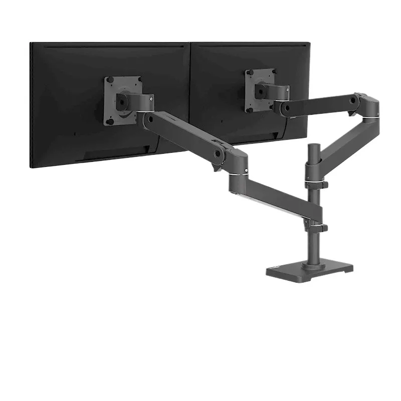 Superimposed dual-screen dual-arm monitor bracket desktop computer lifting robot arm