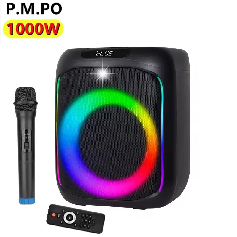 

1000W Peak 6.5 Inch Loud Volume Outdoor Waterproof Subwoofe Party Box Karaoke Bluetooth Speaker with Wireless Microphone Remote