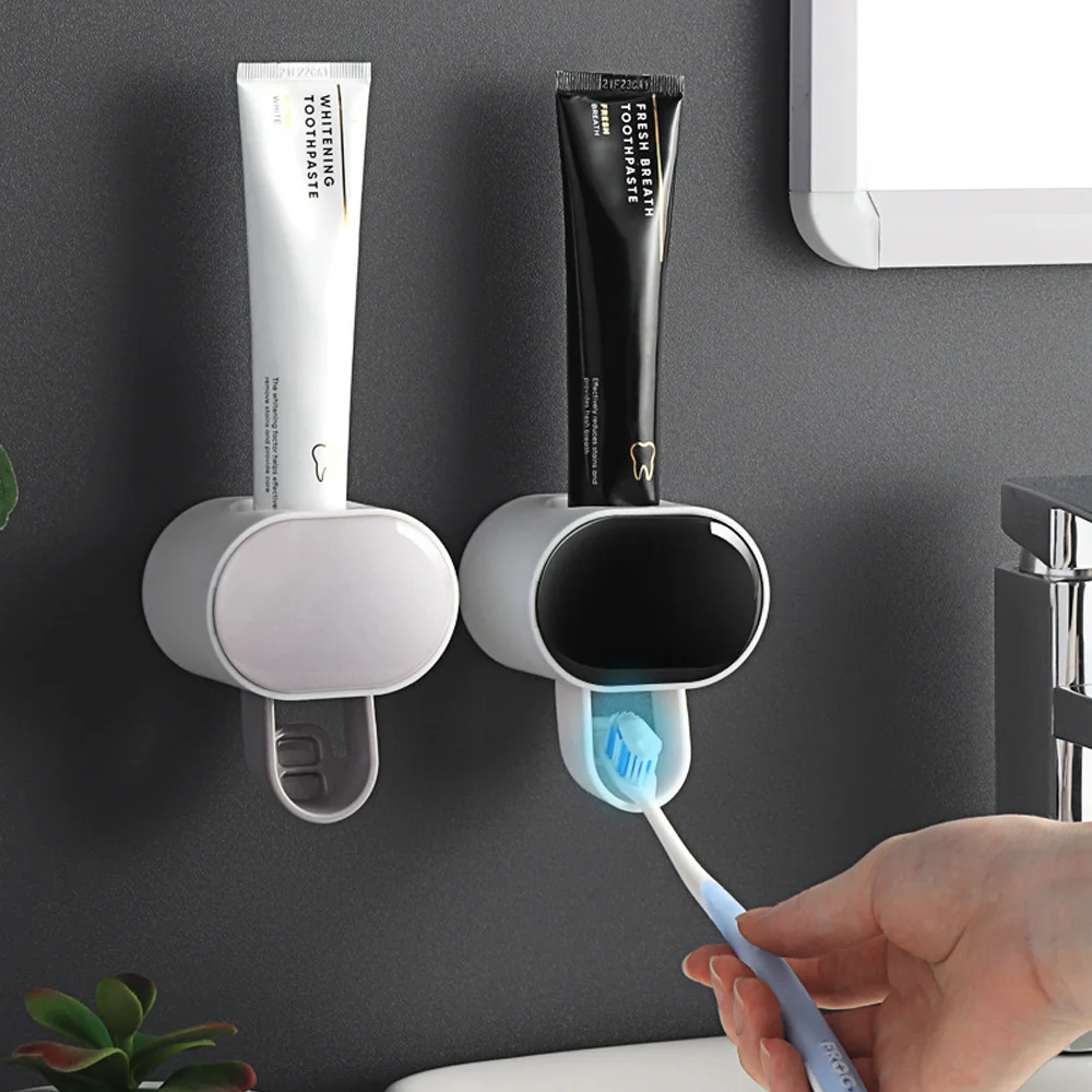 1PC Household Bathroom Toothbrush Rack, Tooth Cream Dispenser, Drop Squeeze, Toothpaste Dispenser, Suction Wall Squeezer