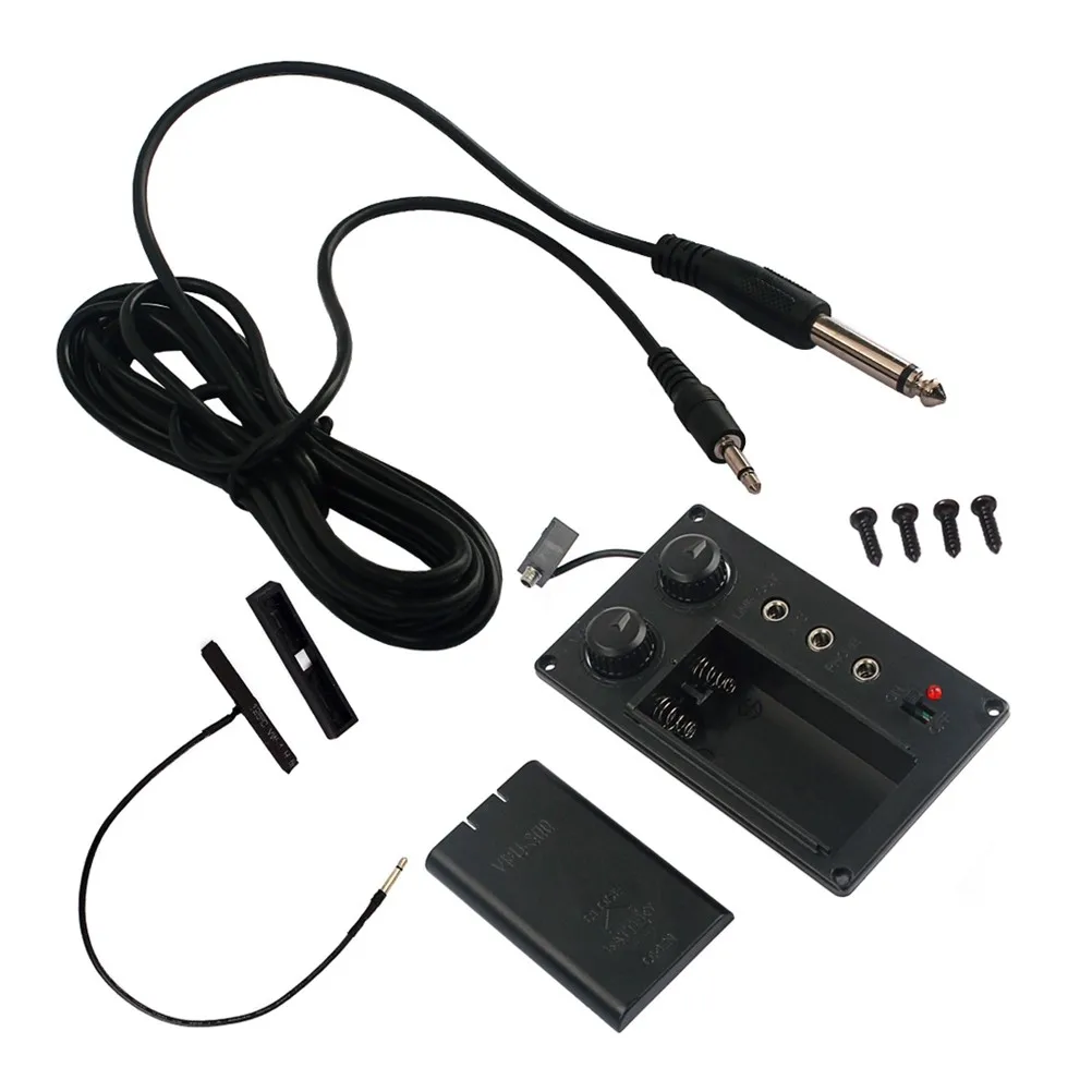 

1Set Silent Violin Eq Equalizer Preamp Pickup for Electric Violin DIY Tone Control Feedback Noise Echo Suppression Portable