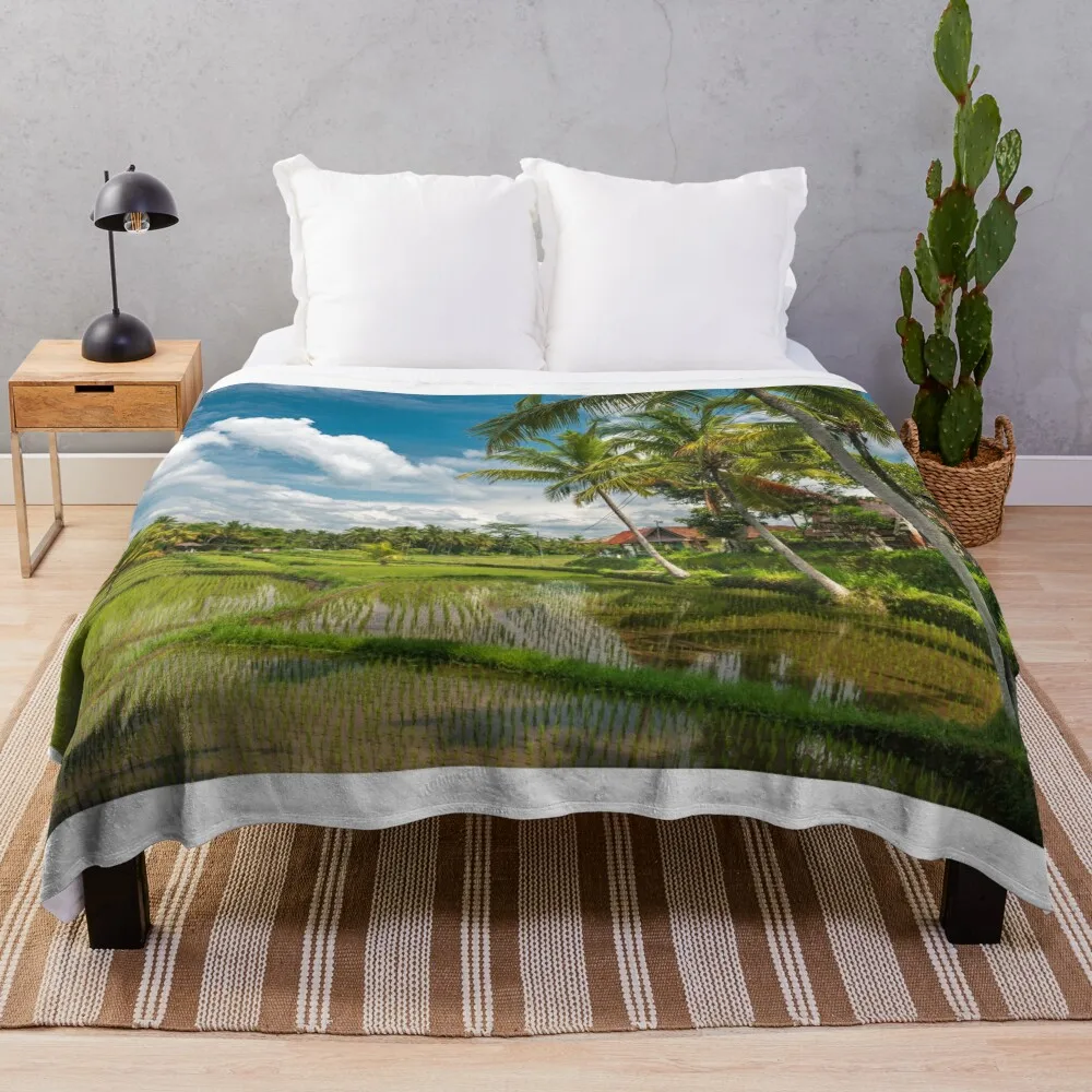 

Ubud Rice Paddy Throw Blanket warm for winter Bed Fashionable Personalized Gift Blankets