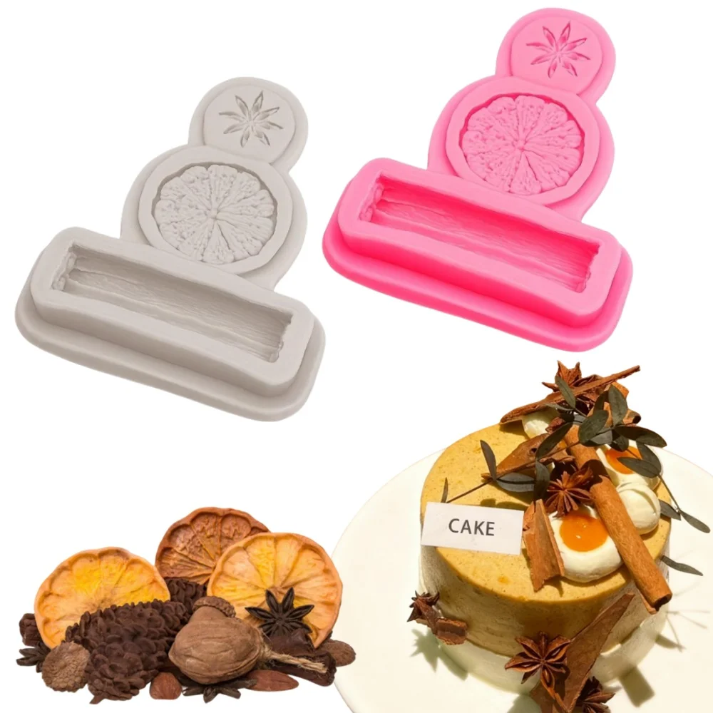 1/2 Stück Zitronenscheibe Sternanis und Zimtförmige Silikonformen für Kerze Seife Harz DIY Handwerk Form Wachs Kuchen Dekor Werkzeug Molder