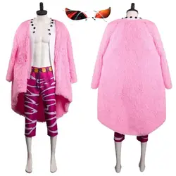 Anime Doflamingo Cosplay Fantasia Costume Disguise for Adult Men Jacket Cape Pants Glasses Halloween Carnival Party Clothes