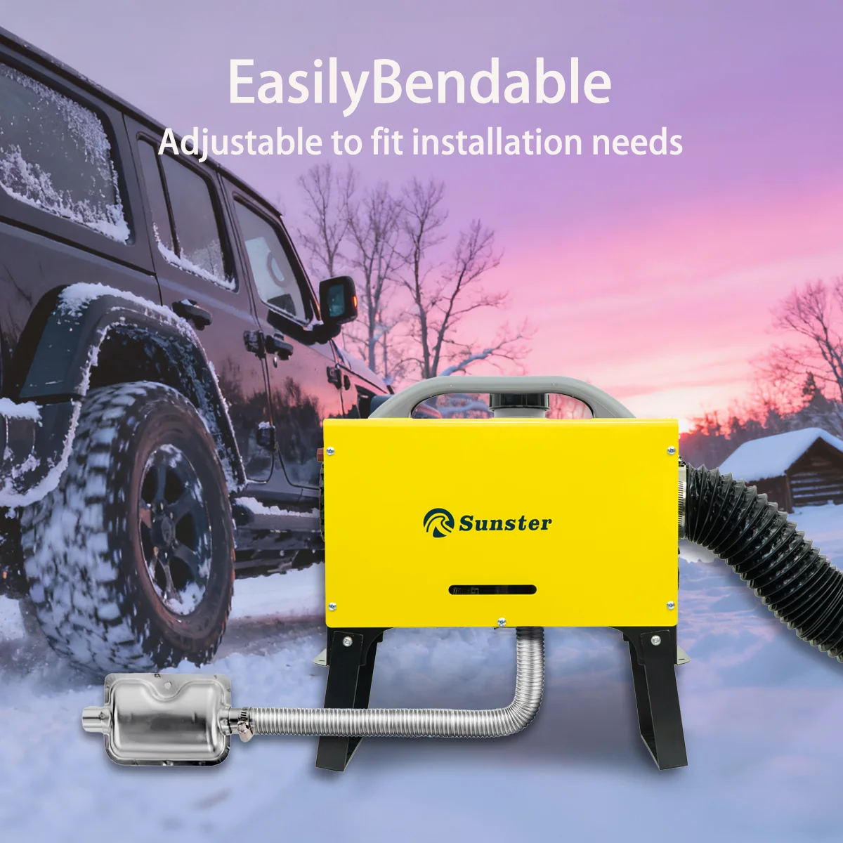 Autoheizungszubehör 2KW 5KW 8KW Abluftschlauch-Set, 1m/1,5m/2m/3m Dieselheizung Flexibles Abluftrohr Diesel für Auto LKW Wohnmobil – Detail 6