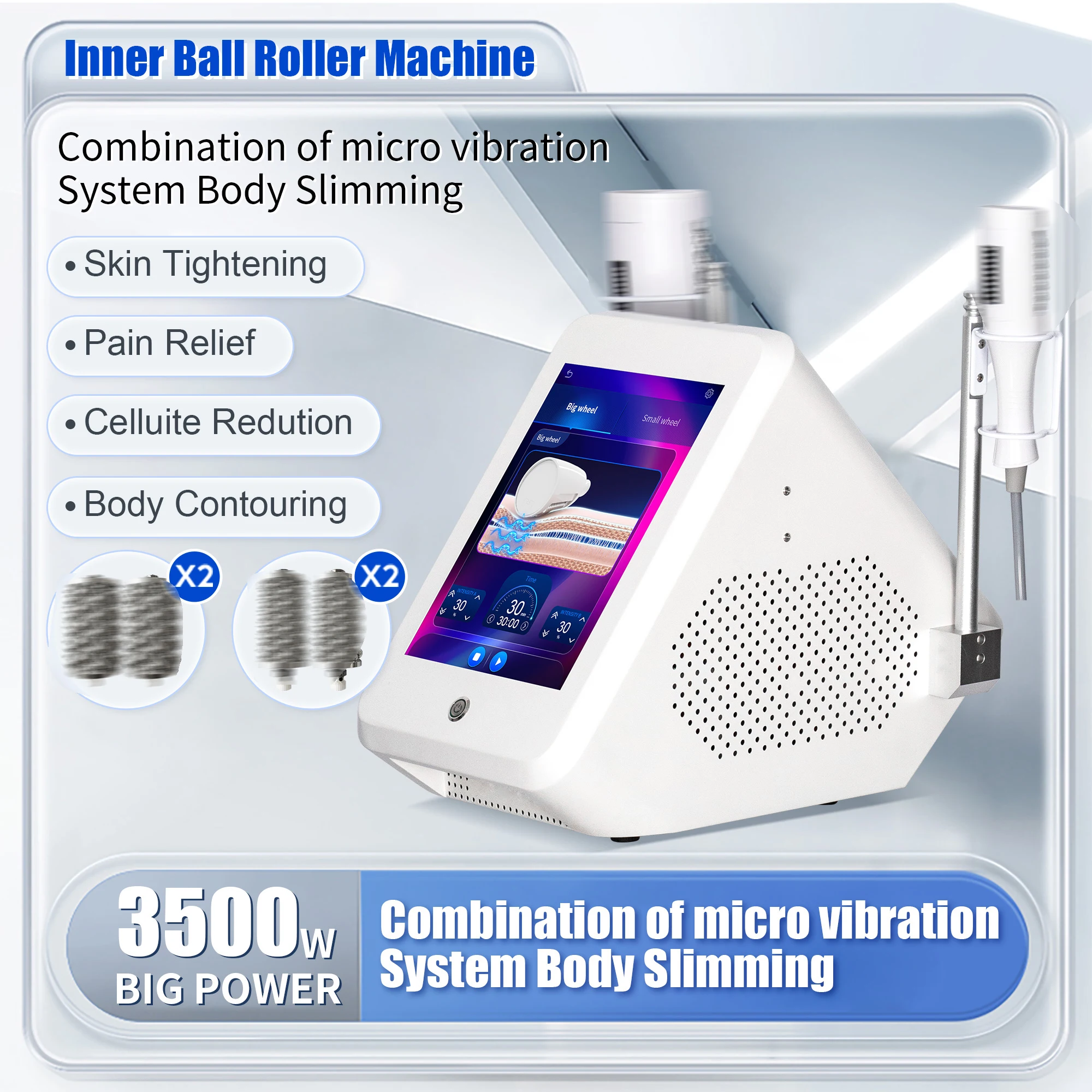 

EMS 3500w big power Inner Ball Roller Machine Skin Tightening Pain Relief Celluite Redution Body Contouring