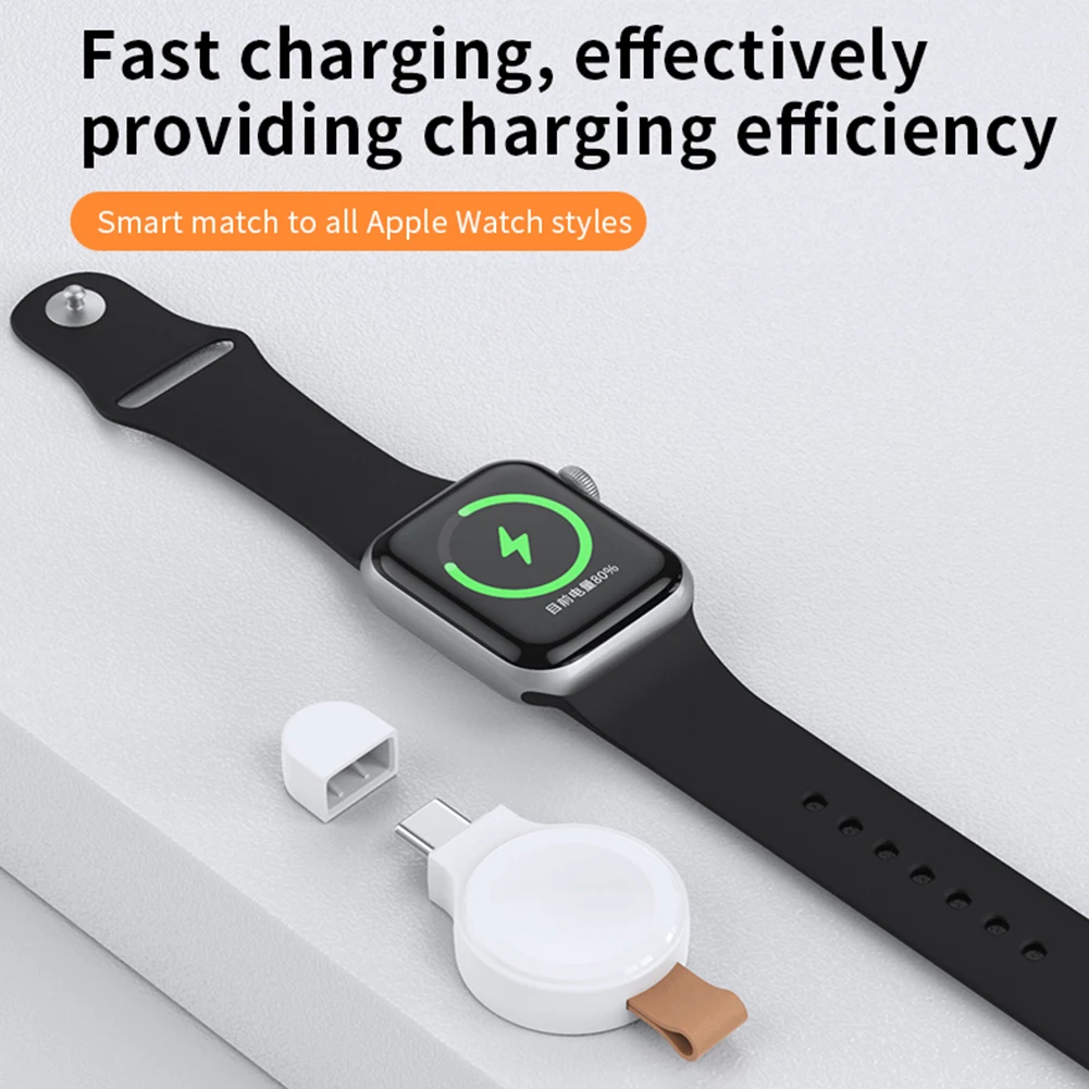 

Magnetic Wireless Charger Mini Portable Charger Type C Travel Charger Smartwatch Charger for Apple Watch 8 7 6 5 4 SE 3 2 1