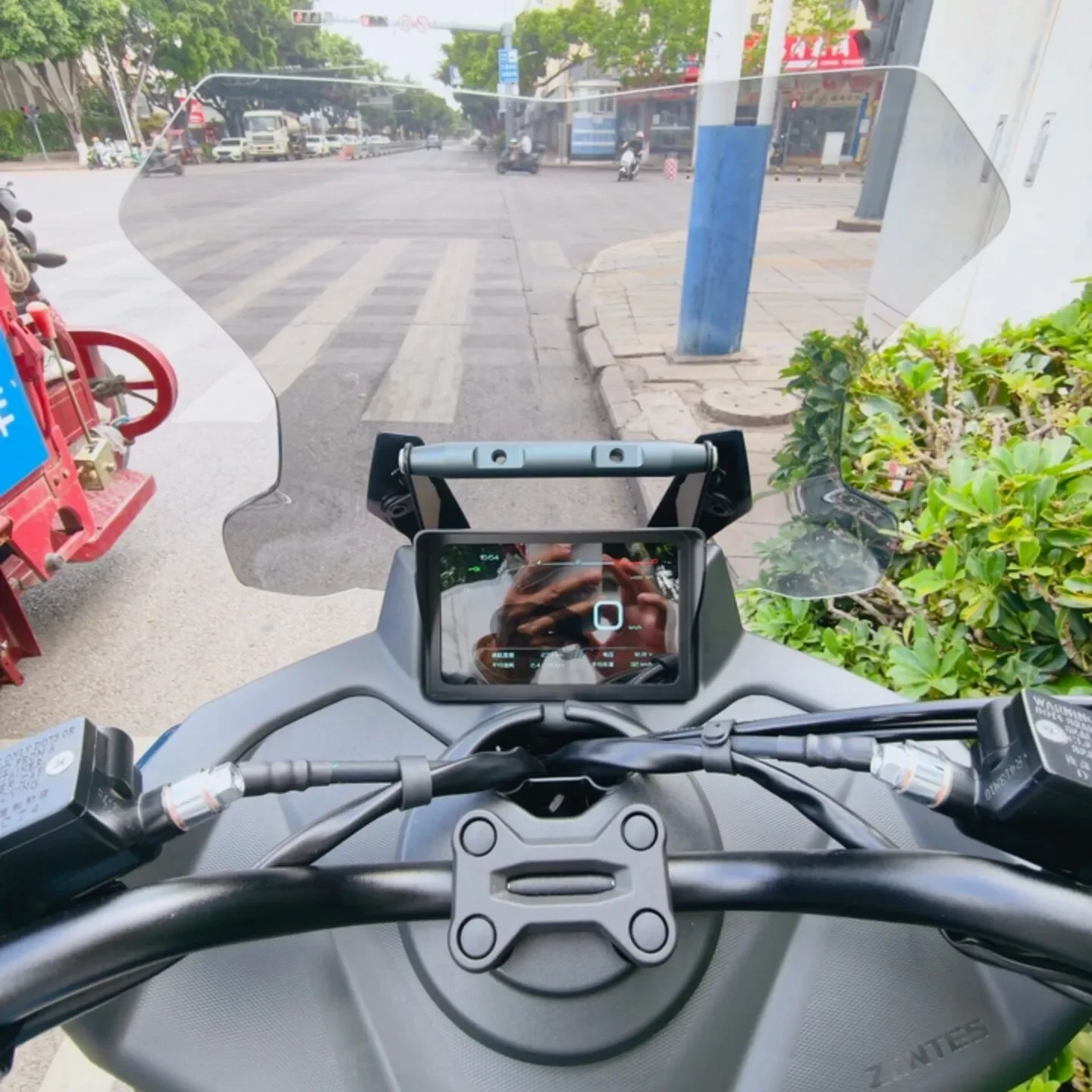 For Zontes 150V Heightened Windscreen & Extension Crossbar, No Cut Mount Motorcycle Airflow Cover Accessories