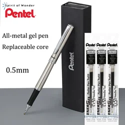 Japanese Pentel Metal Gel Pen K600 Black Core Smooth Quick Drying Ballpoint Pen 0.7mm Bullet Tip Office Supplies Stationery