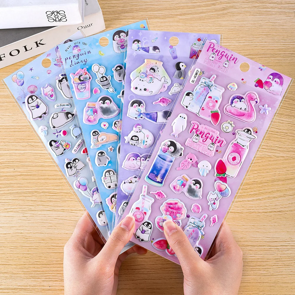 

3D объемные наклейки с животными: милые тюлени и пингвины, бумажные стикеры для малышей, поощрительные награды, ручная работа, развивающие интеллектуальные способности, декор для раннего развития