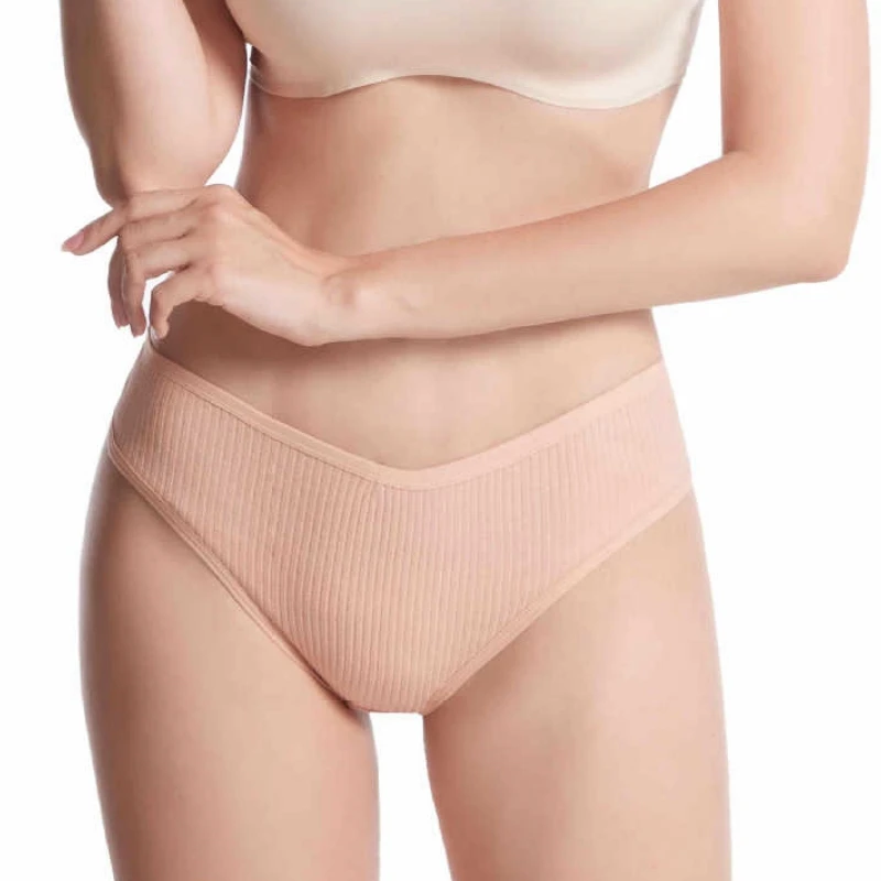 4Pcs/Set Women Cotton Panties Sexy V-Waist Thongs G-string Female Underpants Solid Color Comfortable T-back Lingerie M-XXL
