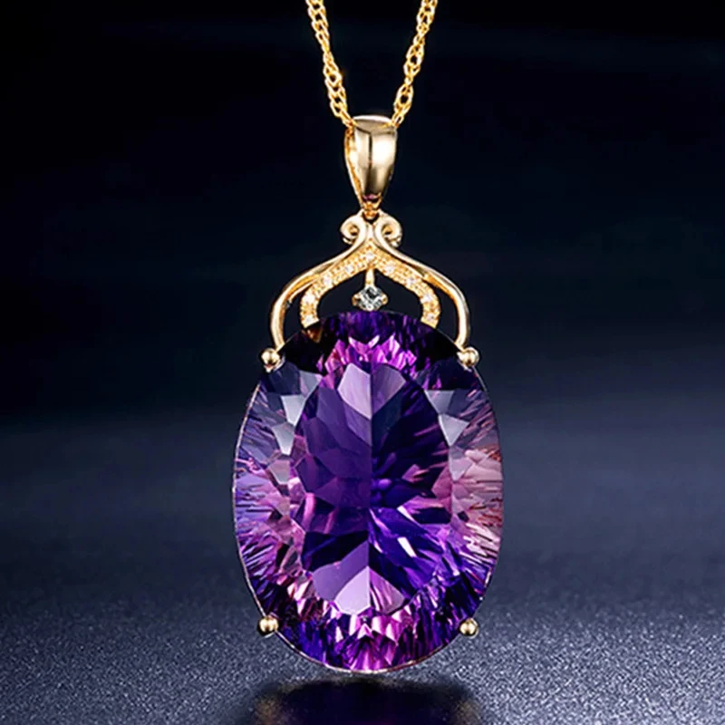 1 Pcs Extravagant Wind Light Gold Plated Alloy Series Inlaid Glass Crystal Combination Of Ladies Pendant Necklace