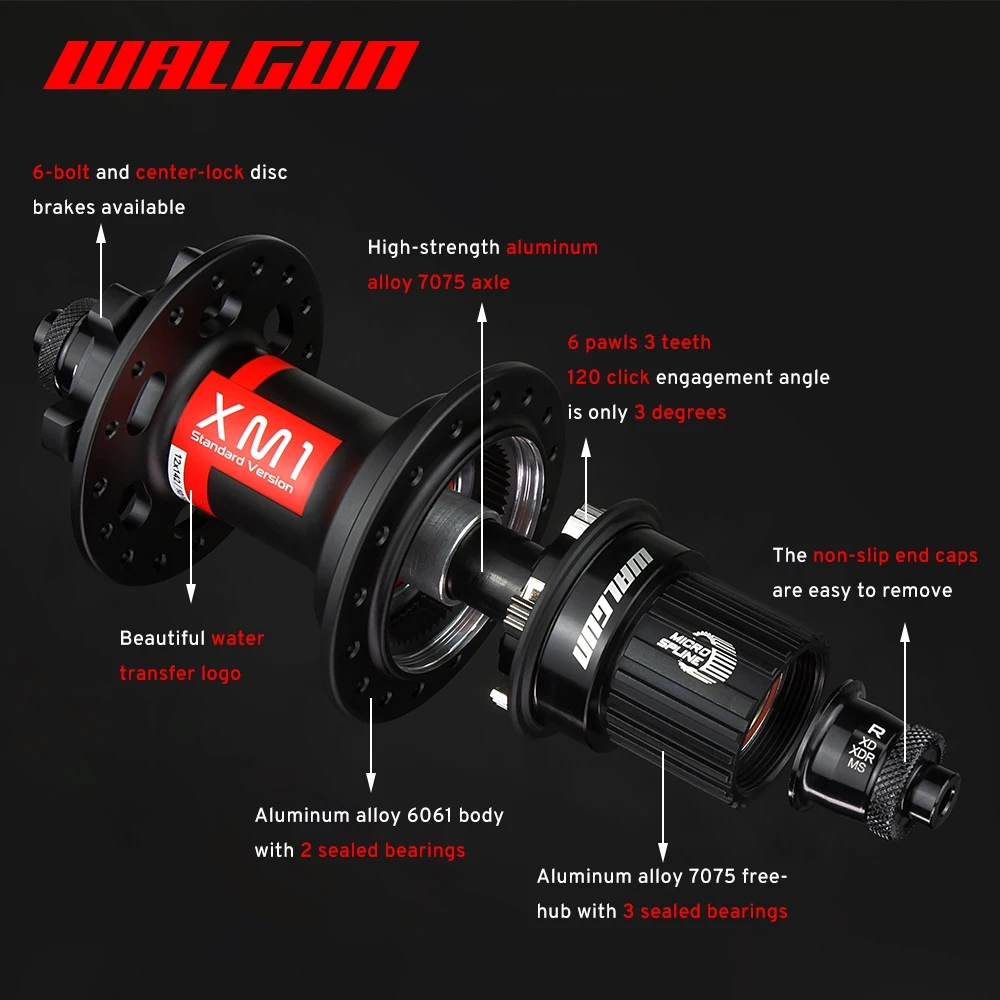 الطريق/MTB دراجة محور الجبلية Tronadora Masses 32 ثقوب 6 Pawls HG XD MS XDR 8-12 سرعة Freehub مختومة تحمل محاور الدراجة الأمامية الخلفية