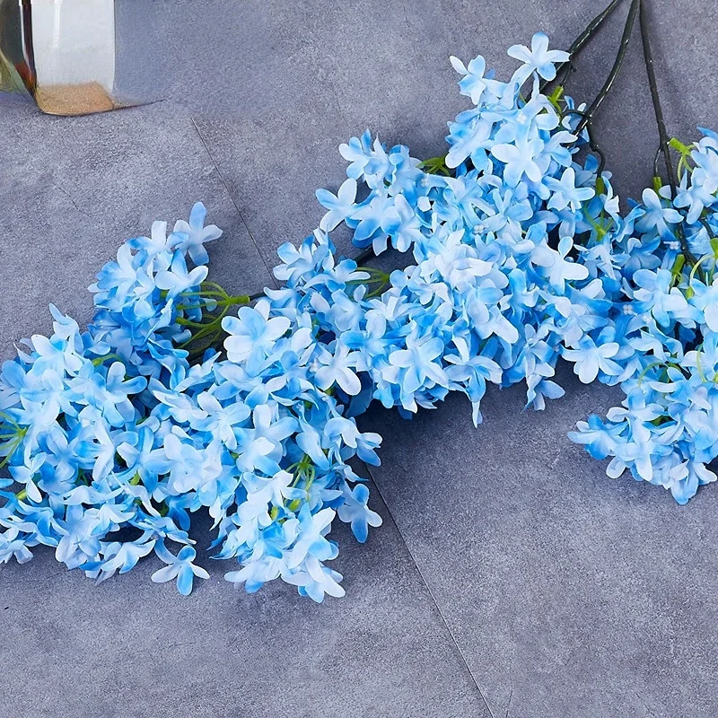 100cm Artificial Flower Cherry Blossom Lilac Wedding Decoration Cherry Silk Fake Flower Artificial Flower Road Guide