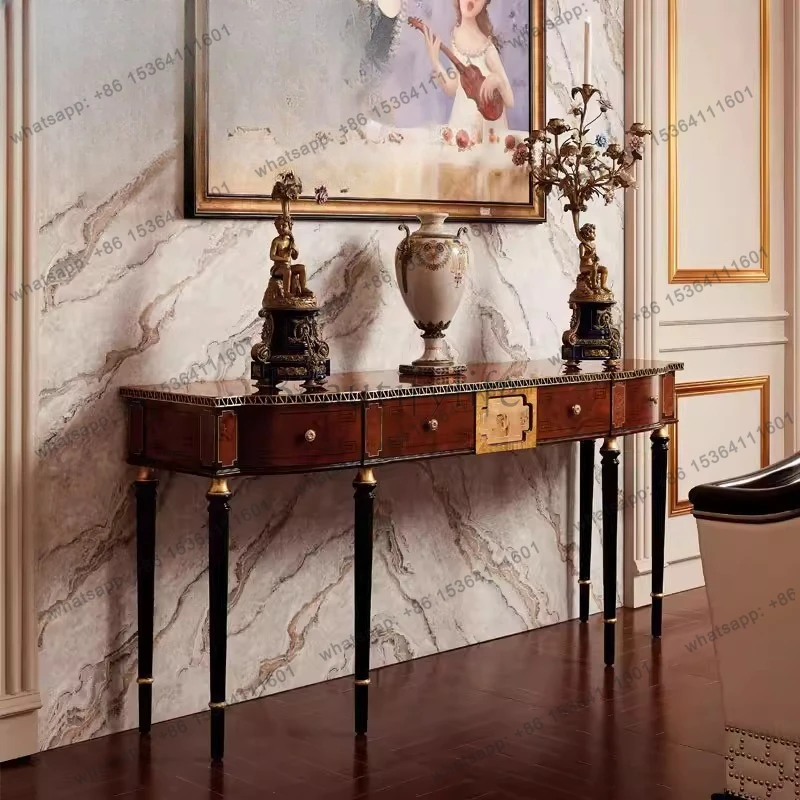 Entrance English mahogany core wood solid wood entrance cabinet villa living room sofa back few furniture